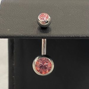 Light Pink Jewel Belly Button Ring